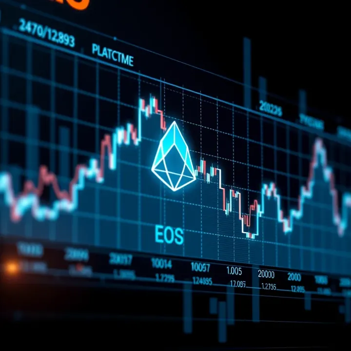 Graph showing EOS price trends and market fluctuations over time