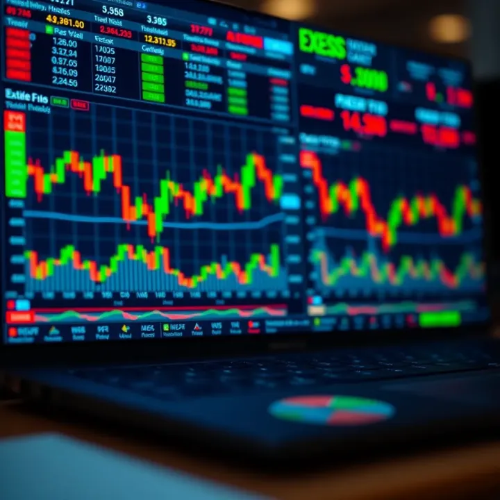 Financial charts and data representing broker reliability and market analysis
