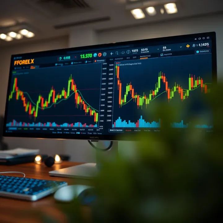 Interface showing forex trading charts and currency pair analytics on a digital platform