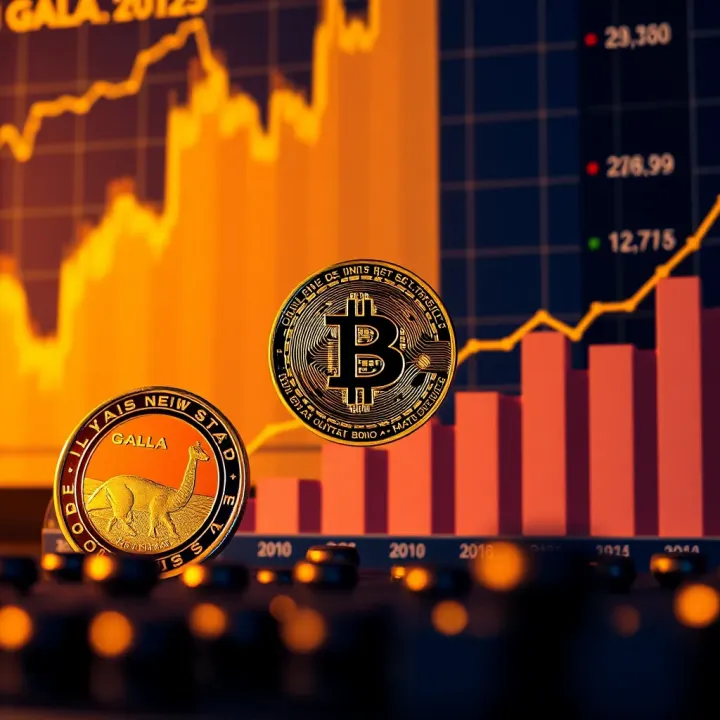 Comparison chart illustrating Gala cryptocurrency adoption rates alongside other major digital currencies