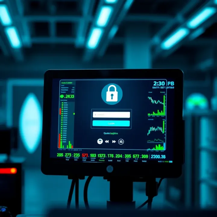 User interface showing secure login screen for a trading platform