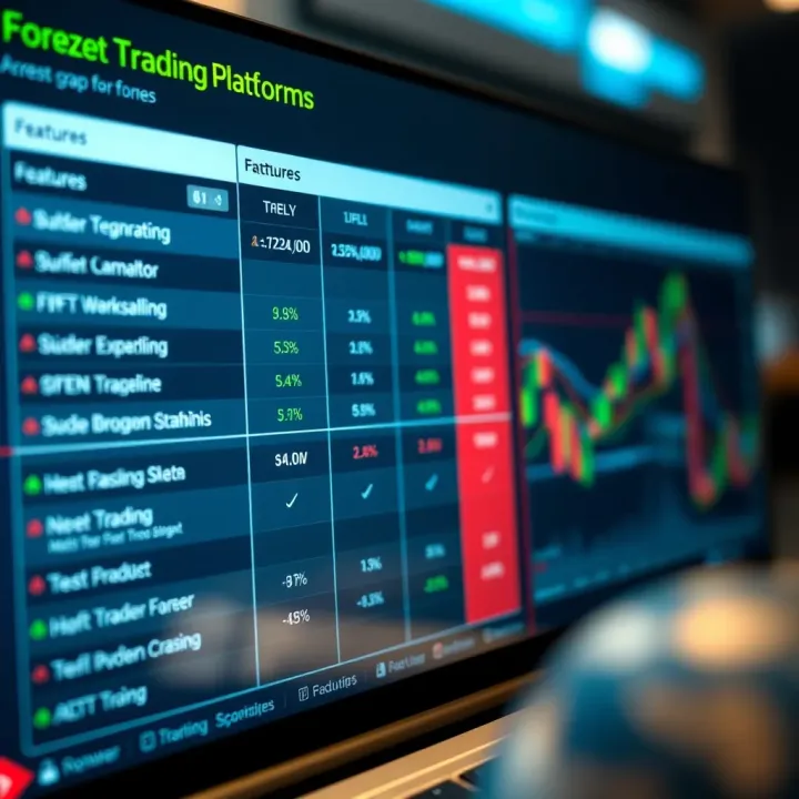 Comparison of Key Features Across Forex Trading Platforms Comparison chart displaying features and usability of different Forex trading platforms