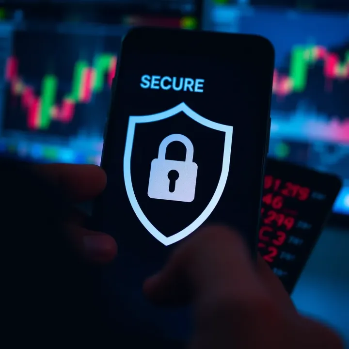 Secure mobile connection icon with shield and lock overlay on smartphone screen