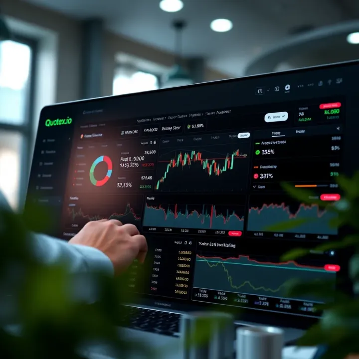 Dashboard view showing main tools and features for efficient trading on Quotex.io