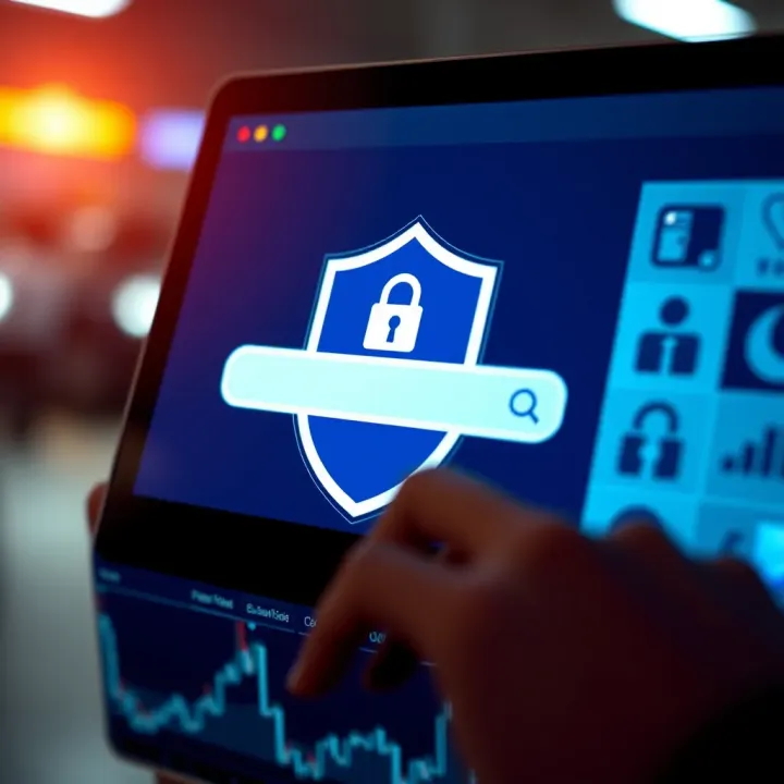Visual of a secure online transaction with shield icon and promotional code input field