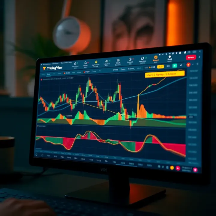 Chart displaying various technical indicators and tools on a TradingView platform screen