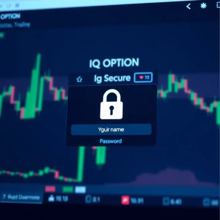 Secure login page interface of IQ Option platform highlighting username and password fields