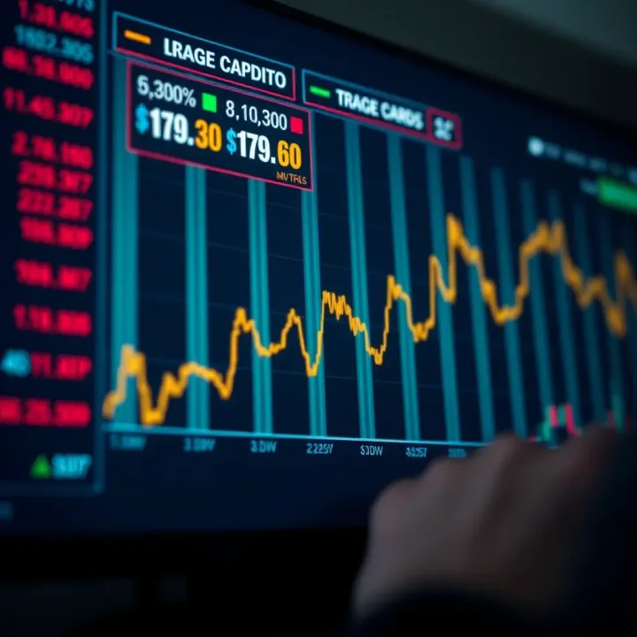 Graph showing large capital option market trends and financial analysis