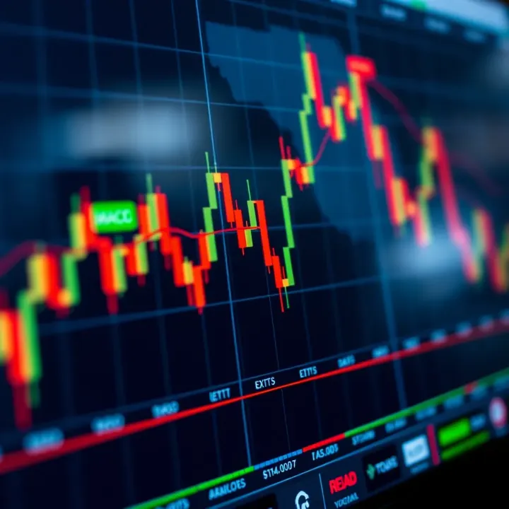 Graph illustrating trading strategy using MACD with entry and exit signals on a five-minute chart