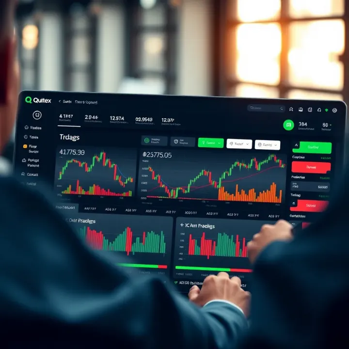 Navigating the Quotex Trading Platform Dashboard Dashboard of the Quotex trading platform displaying charts, trading options, and account settings