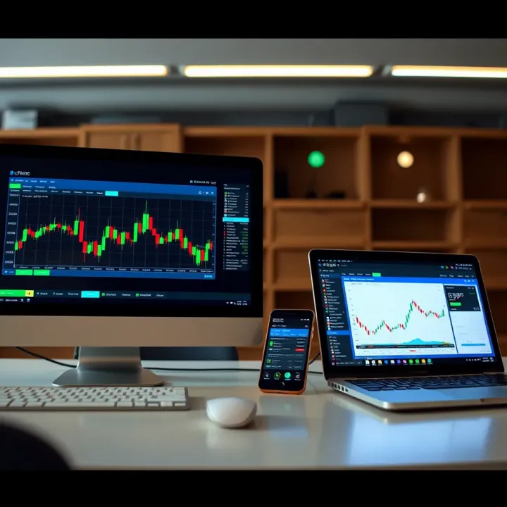 Comparison of traditional and digital brokerage platforms on computer and mobile screens