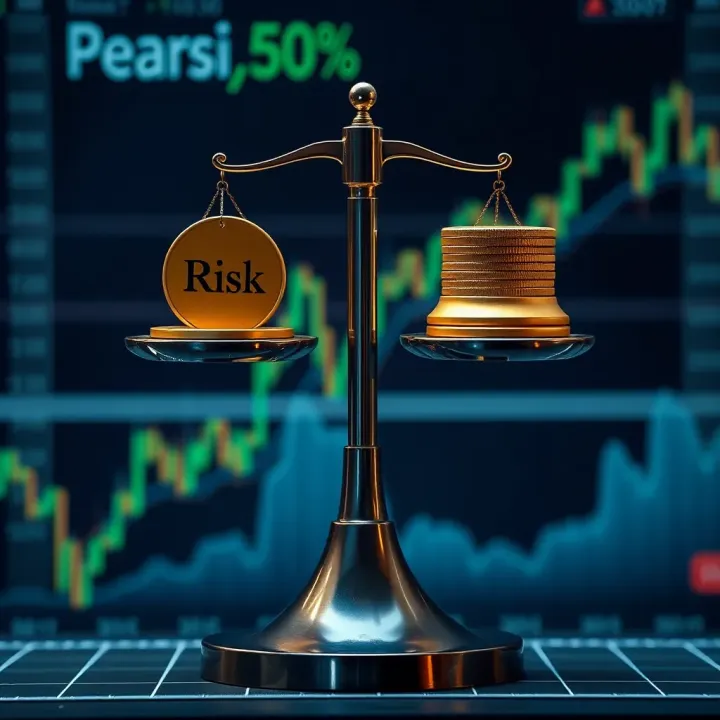 Balancing Risk and Reward in Petrobras Investments Illustration of risk and reward balance with Petrobras shares on a financial scale