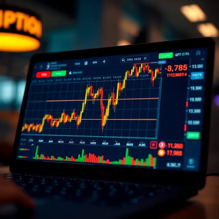Graph displaying simulated trading results within Pocket Option demo environment