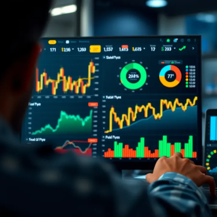 Dashboard displaying diverse financial metrics and Profitix features integration