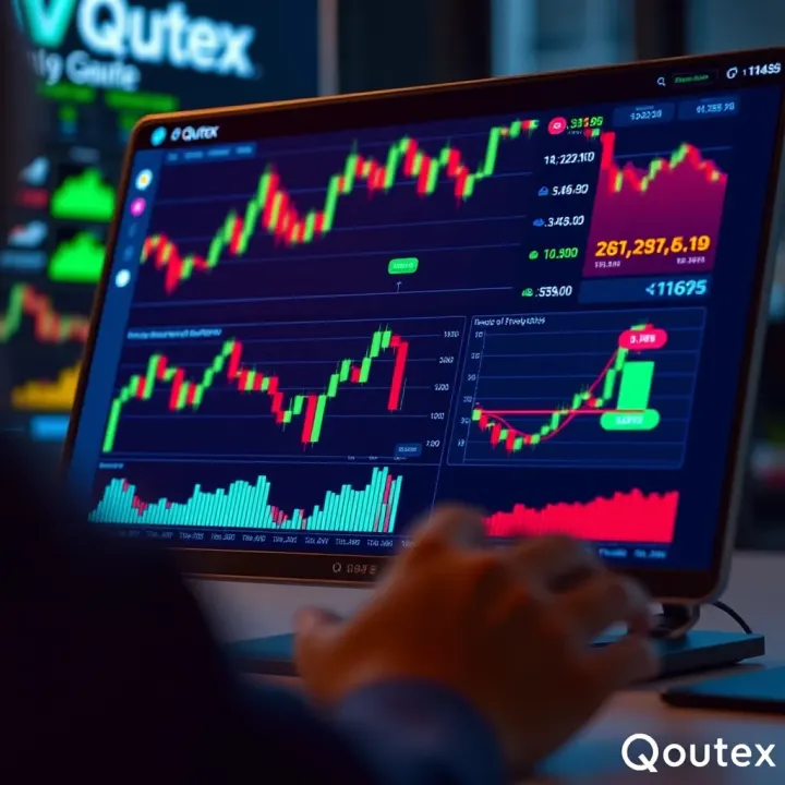 Illustration of investment strategy concepts with charts and opportunity highlights on Qoutex
