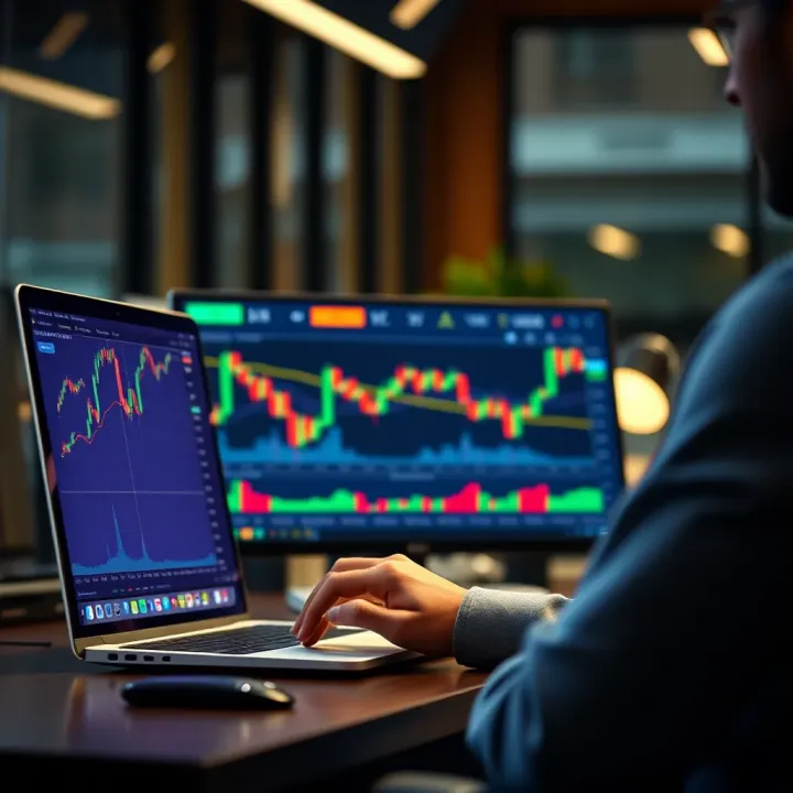 Illustration of financial strategy concepts using the Quotex demo account to practice risk-free trading