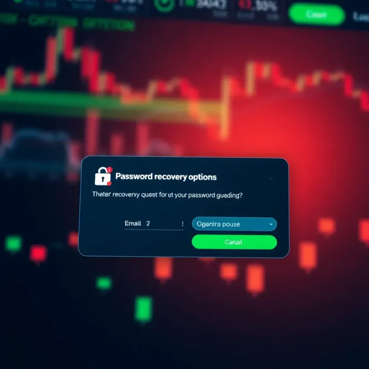 Password recovery options on Quotex platform with email and security question prompts