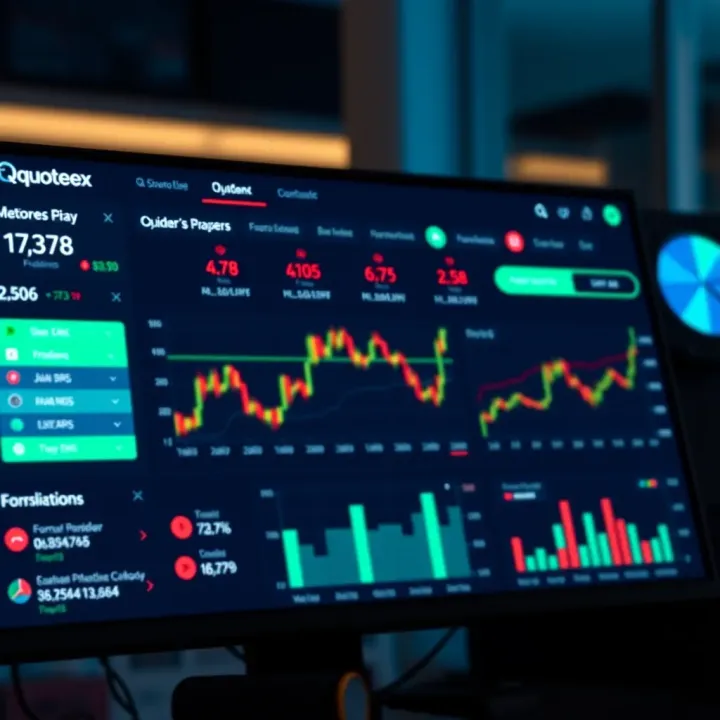 Dashboard overview showing key features and tools available after logging into Quotex platform
