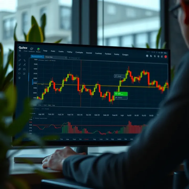 User interface showcasing the main features and tools available on Quotex trading platform