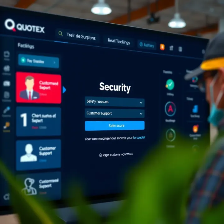Secure login screen highlighting safety measures and customer support icons