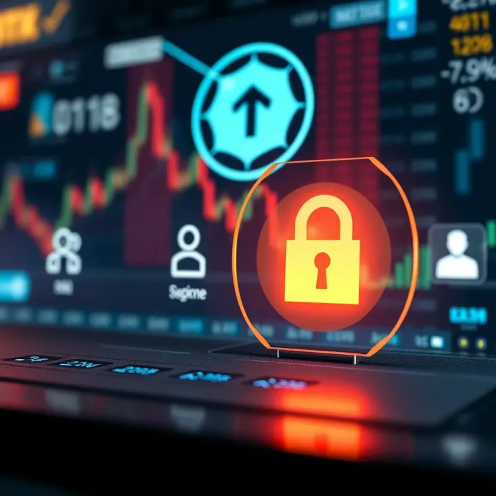 Illustration of secure online investment with encryption and support icons on Quotex