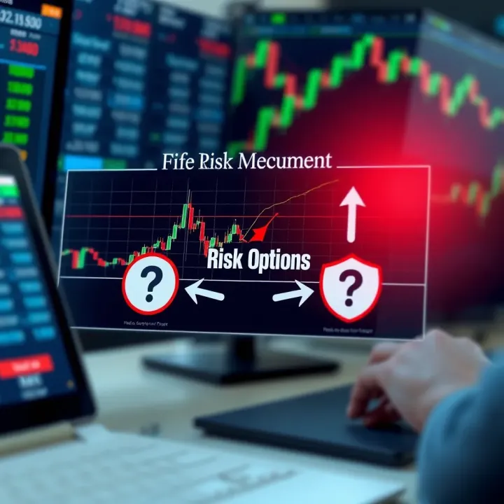 Diagram showing risk management in forex options with charts and protective tools