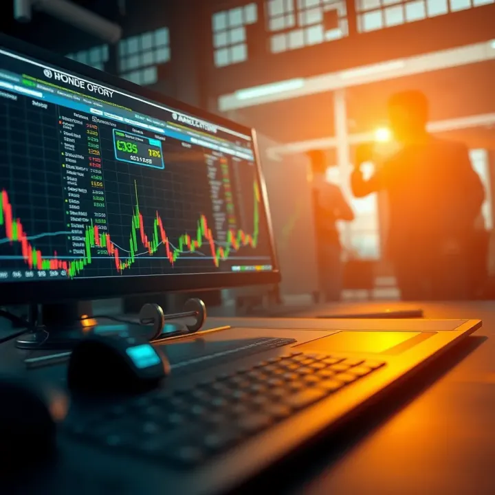 Conceptual visualization of risk management strategies in automated binary options trading