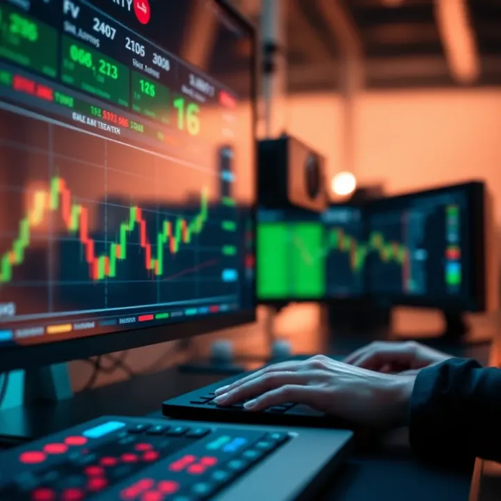 Graphical representation of automated binary options trading showing algorithmic decision making