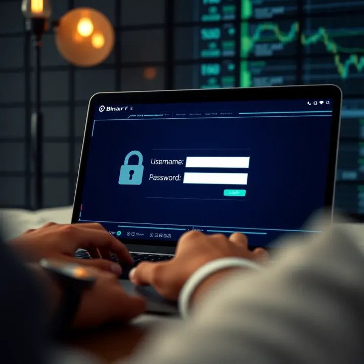 Secure login screen interface displaying username and password fields