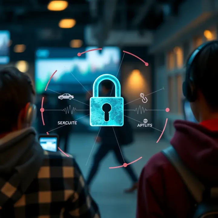 Visual representation of security features and customer support channels for an online service
