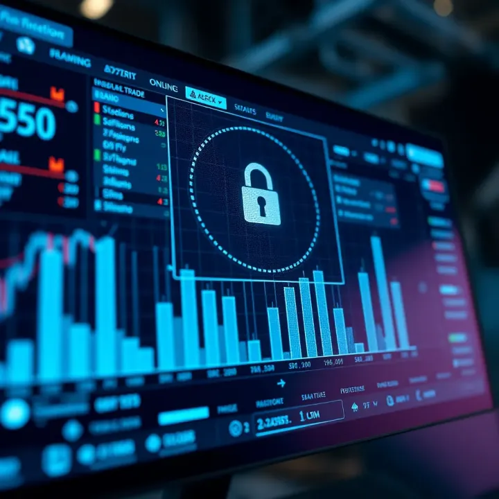 Secure login screen for an online trading website emphasizing data protection