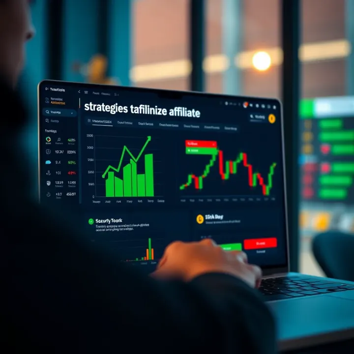 Graphic showcasing strategies to optimize affiliate earnings on Deriv including promotional techniques and security best practices
