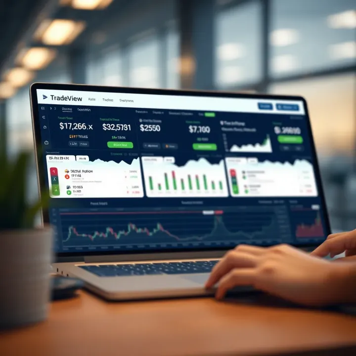 Dashboard showing integration of multiple trading tools and asset types on TradeView
