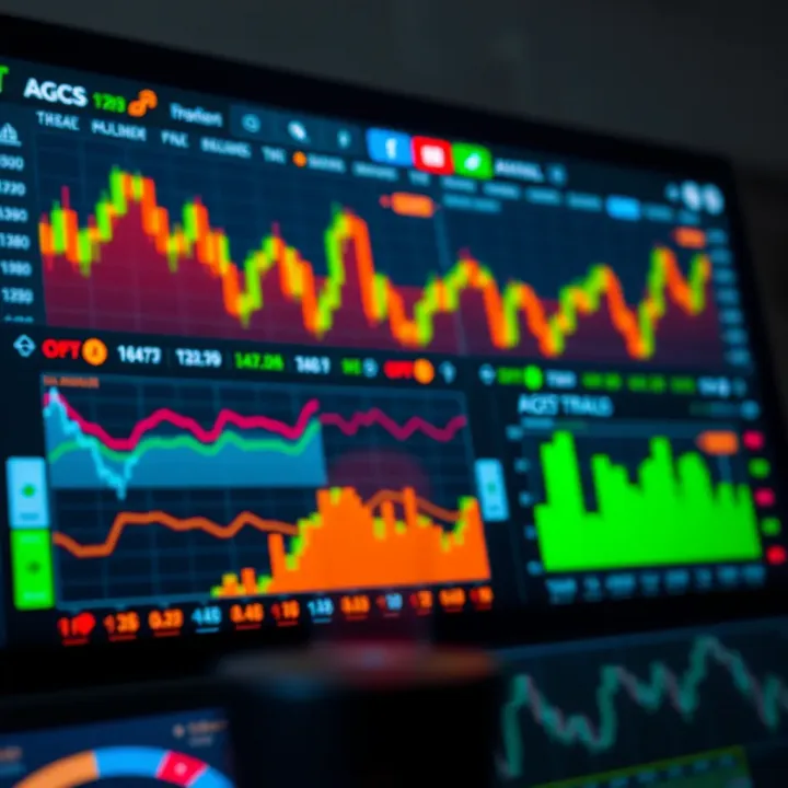 Dashboard interface showing market analysis tools and trading data