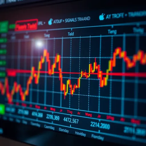 Graph showing upward and downward trends representing trading signals for buying and selling