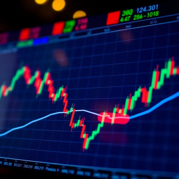 Ichimoku Indicator Components on Financial Chart Chart showing Ichimoku indicator with its five components highlighted on a financial graph