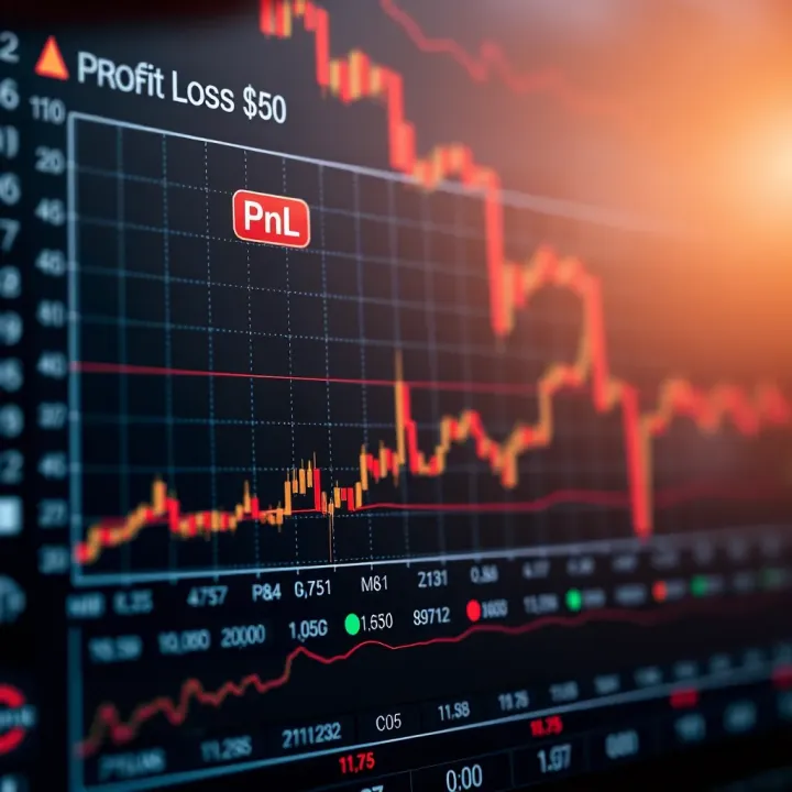 Graph showing profit and loss trends for a company over time in a financial chart
