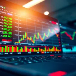 User interface of a modern web trading platform showing stock charts and market data